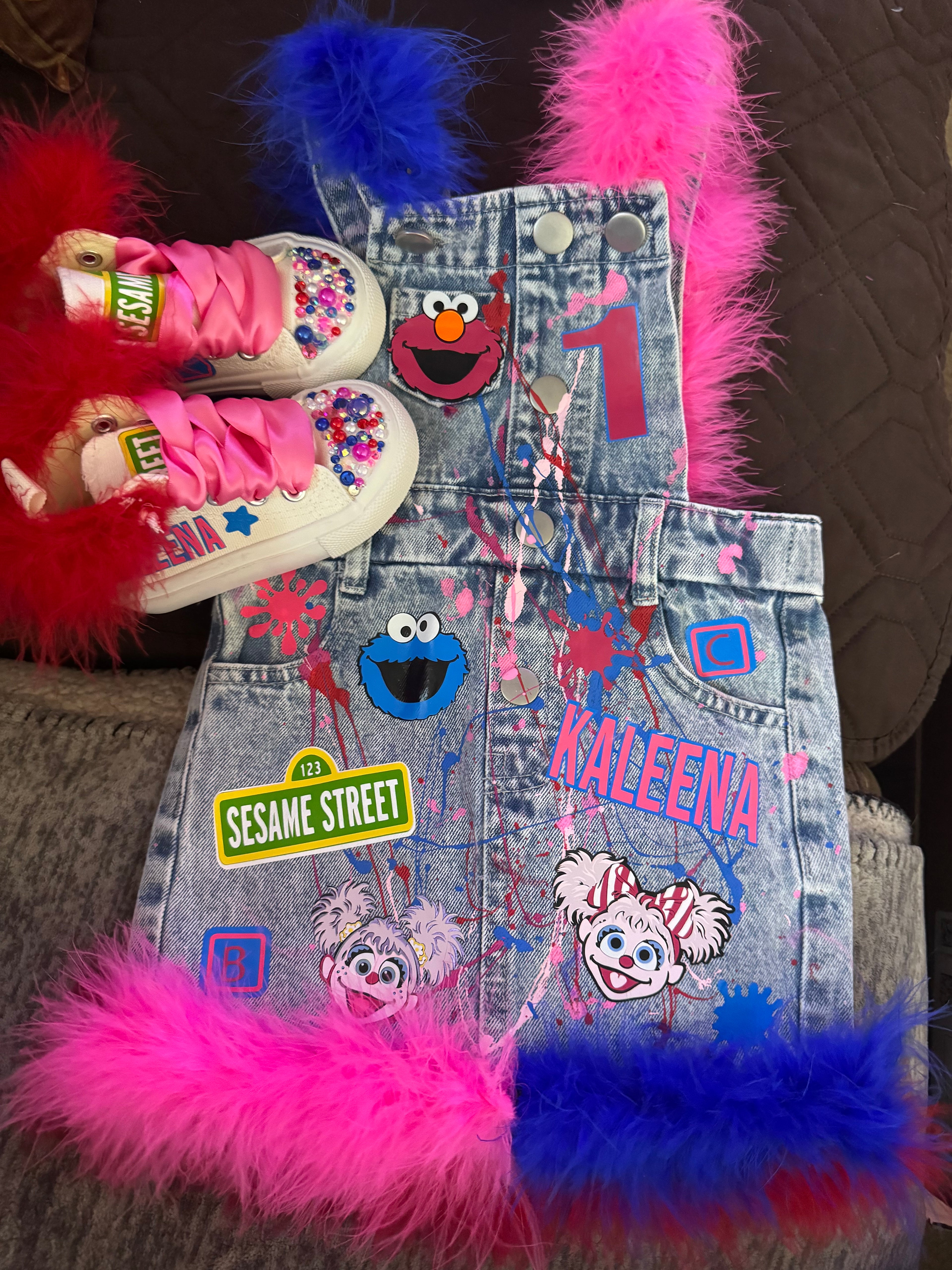 🎉Custom Birthday Overall Dress Outfit Set🎉