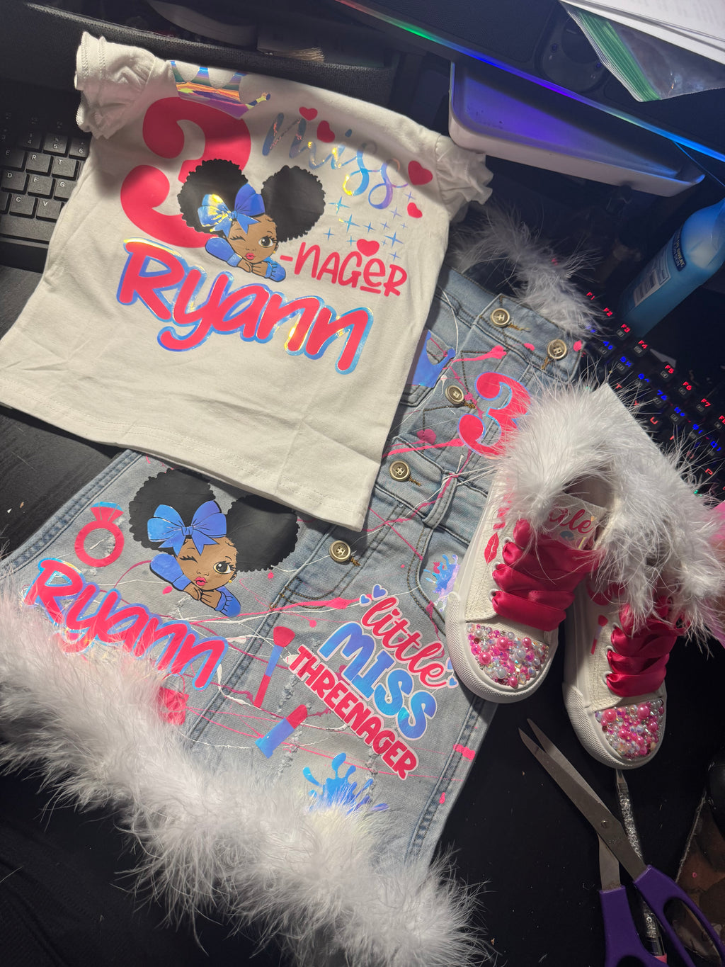 🎉Custom Birthday Overall Dress Outfit Set🎉