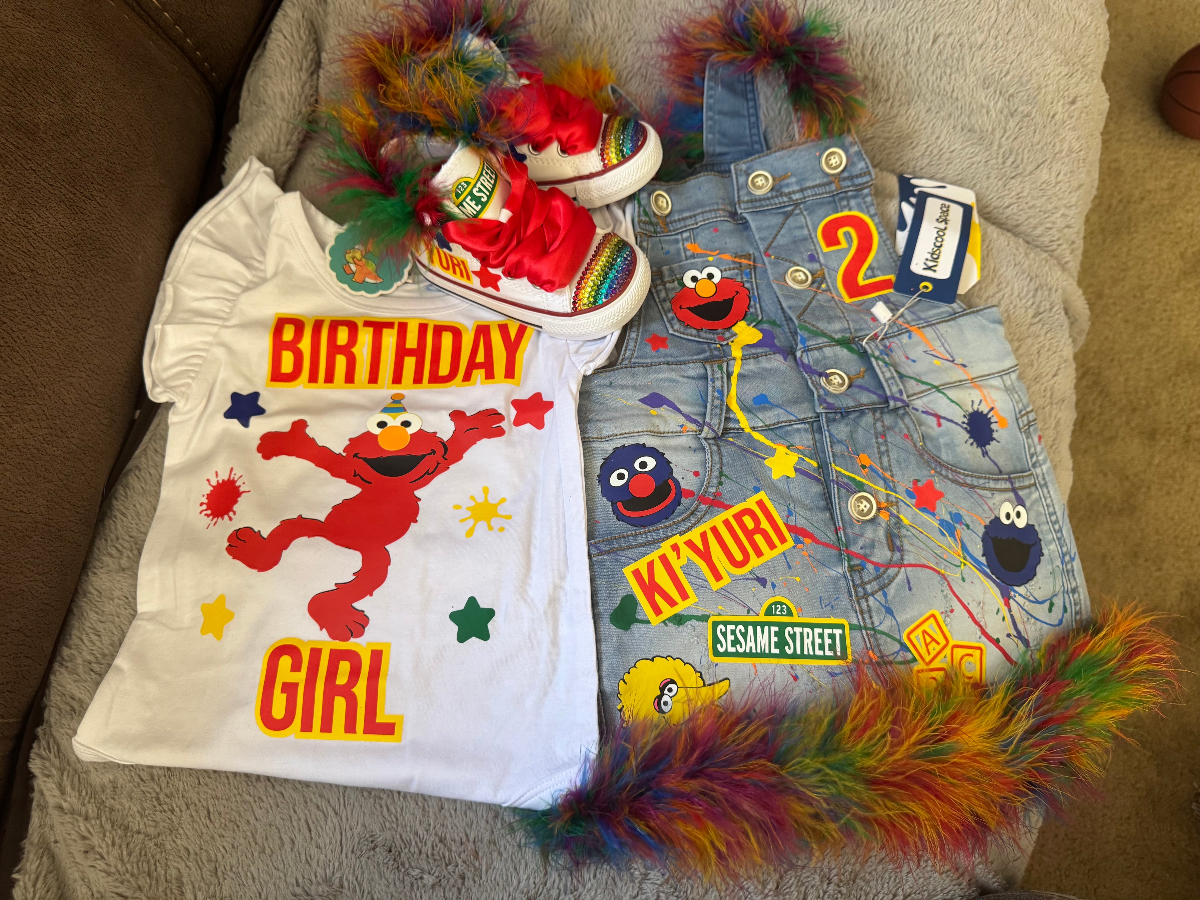 🎉Custom Birthday Overall Dress Outfit Set🎉