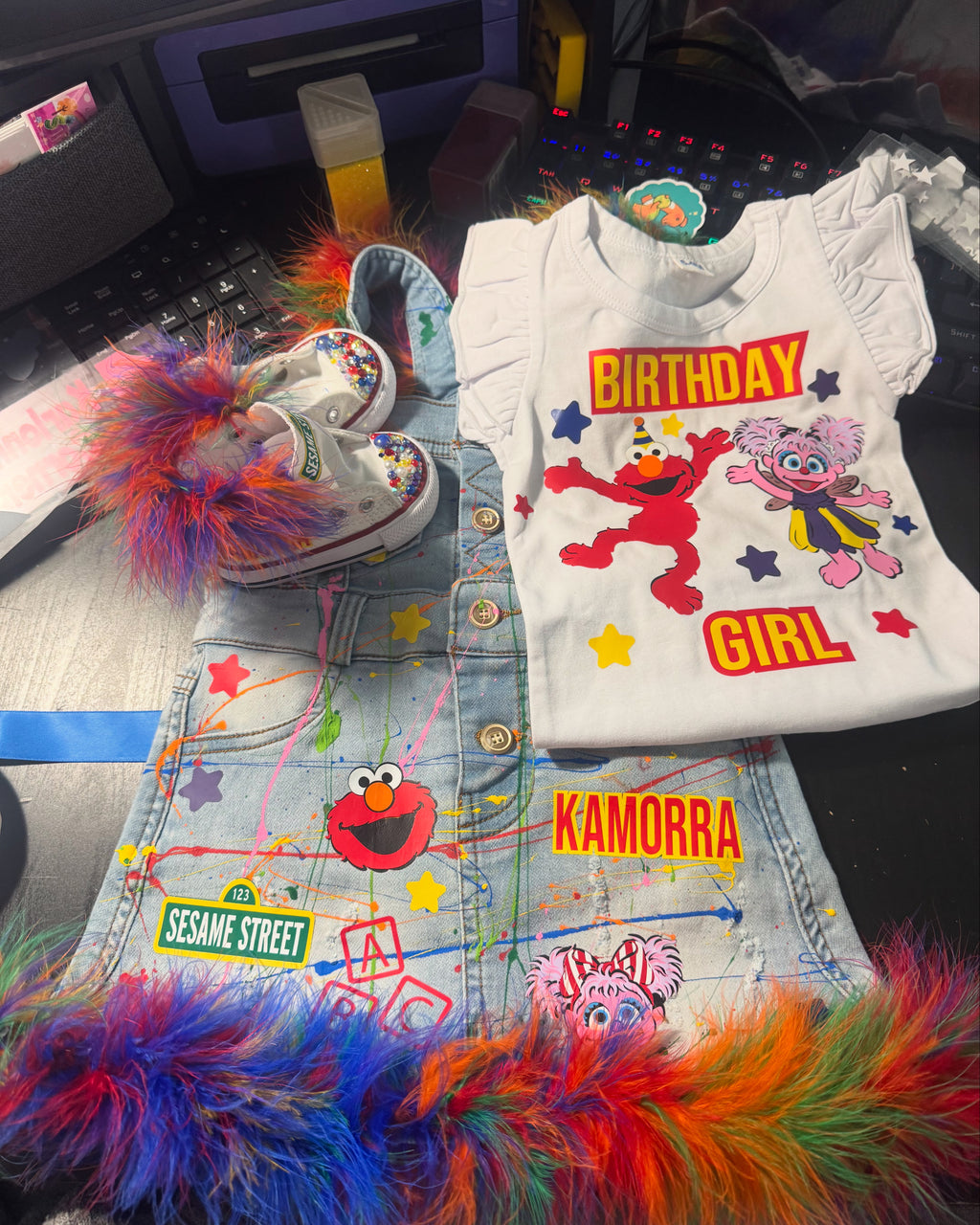 🎉Custom Birthday Overall Dress Outfit Set🎉