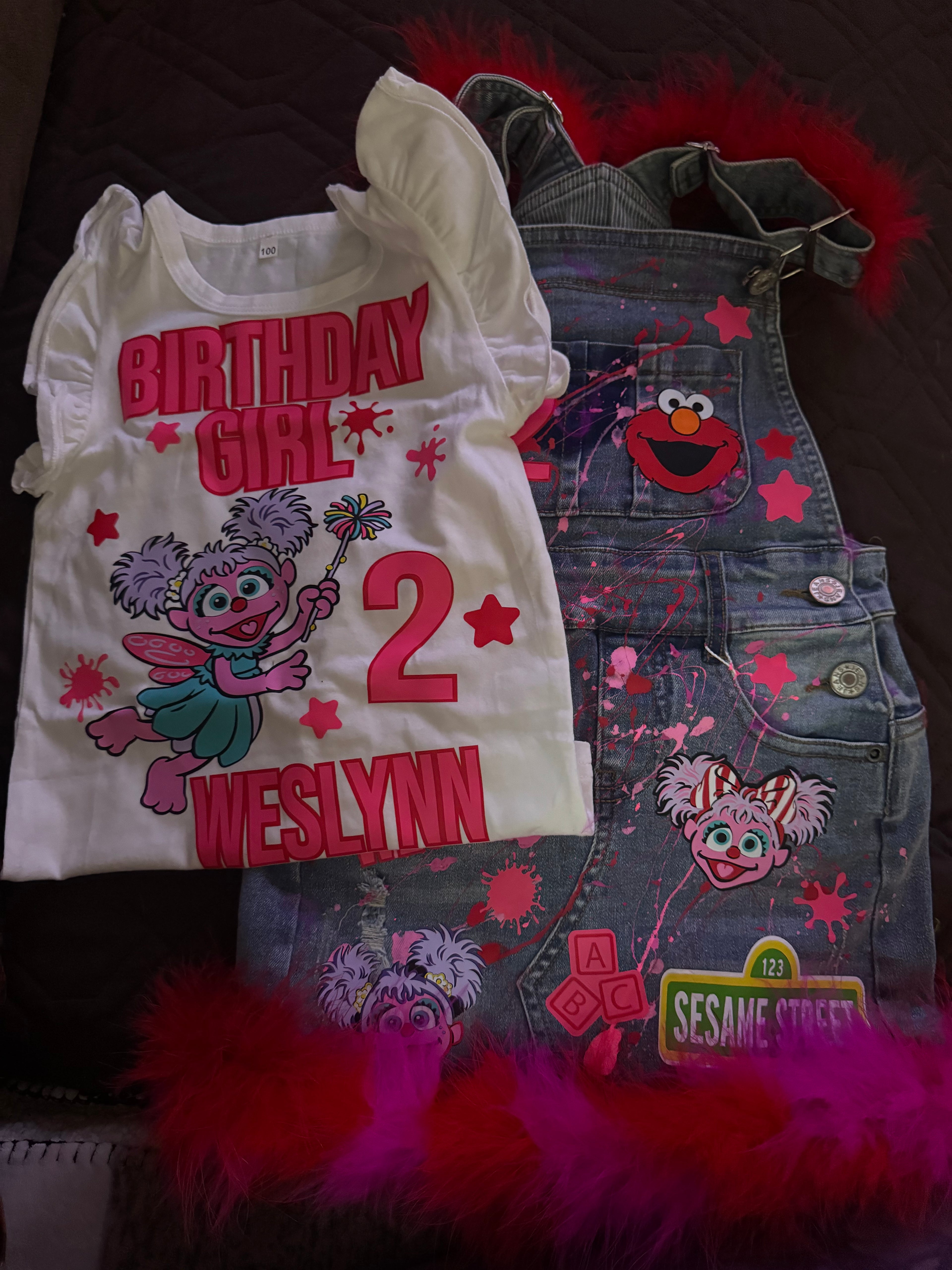 🎉Custom Birthday Overall Dress Outfit Set🎉