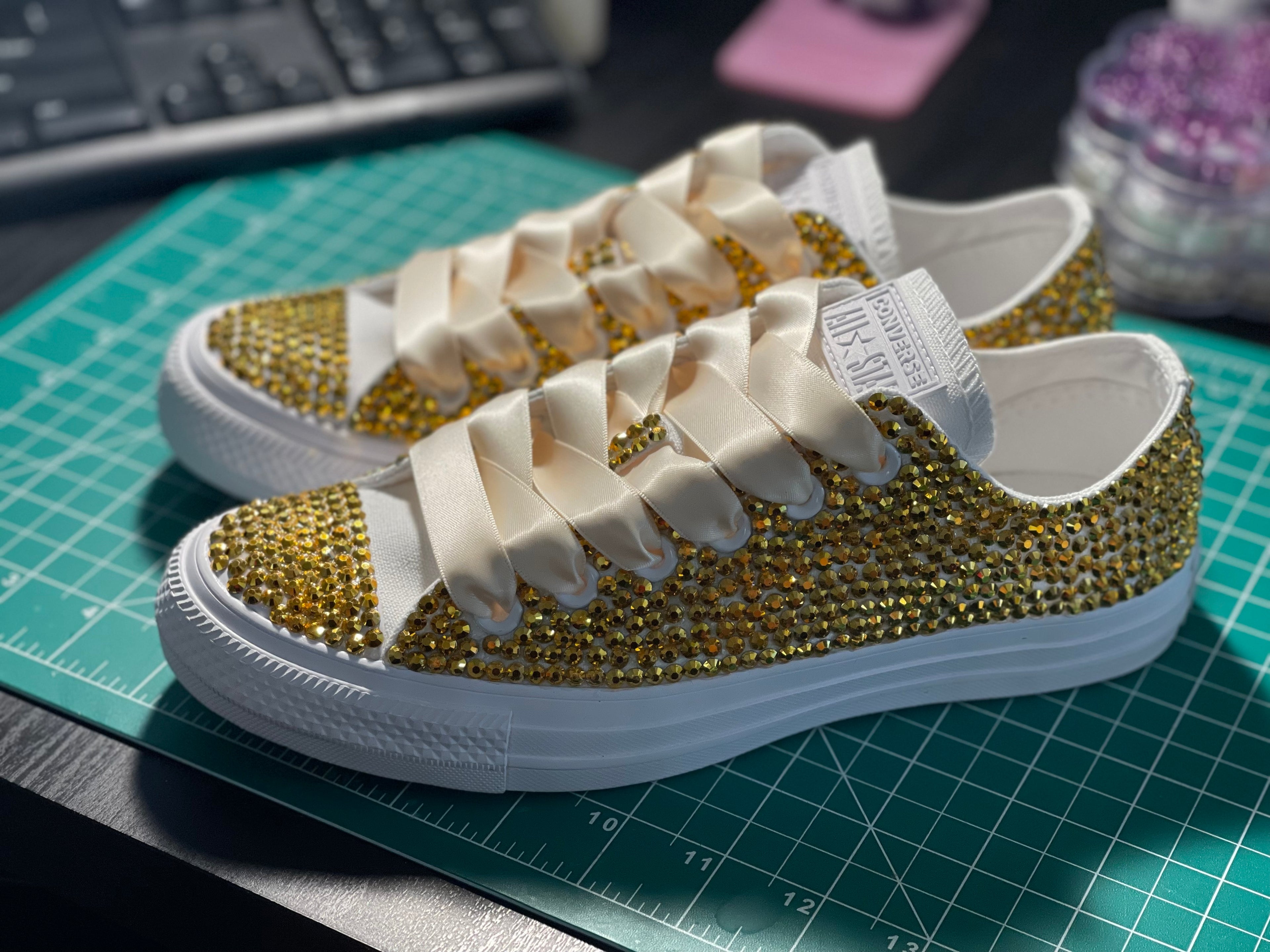 🎉Custom Pearl & Rhinestone Shoes🎉