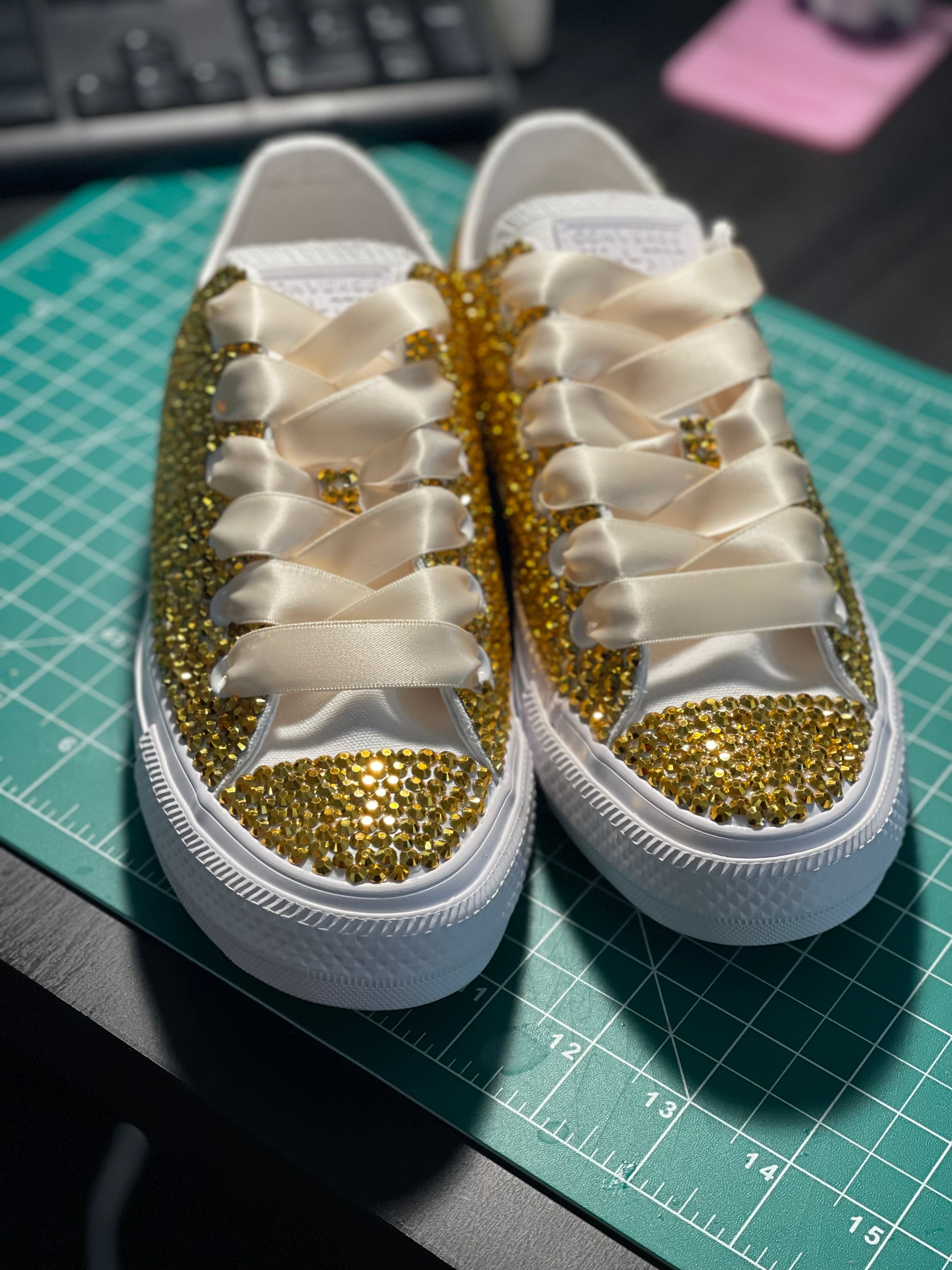 🎉Custom Pearl & Rhinestone Shoes🎉