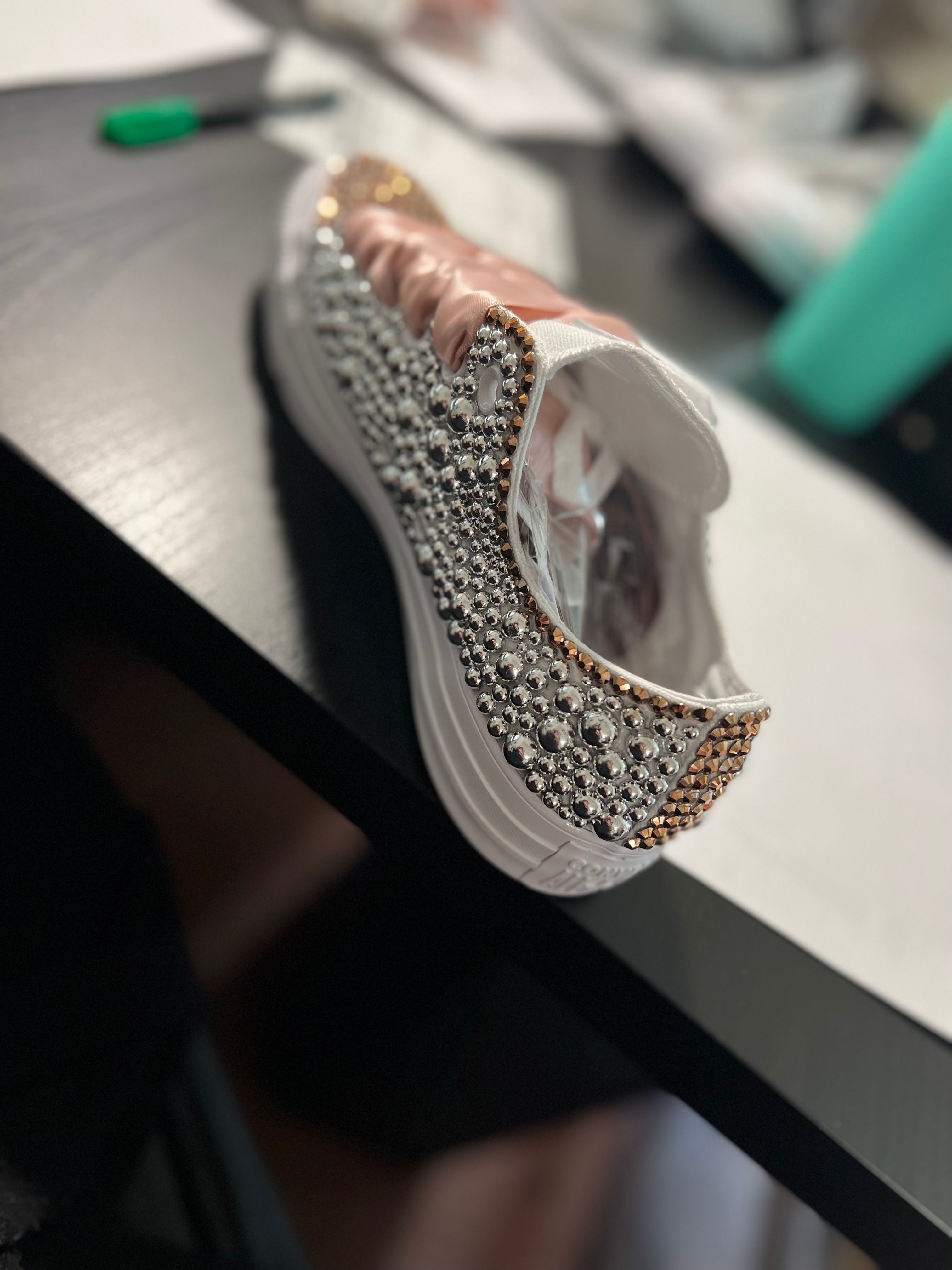 🎉Custom Pearl & Rhinestone Shoes🎉