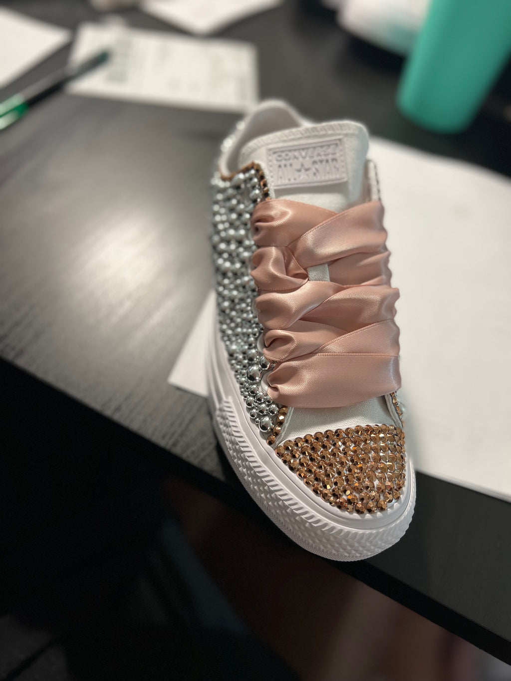 🎉Custom Pearl & Rhinestone Shoes🎉