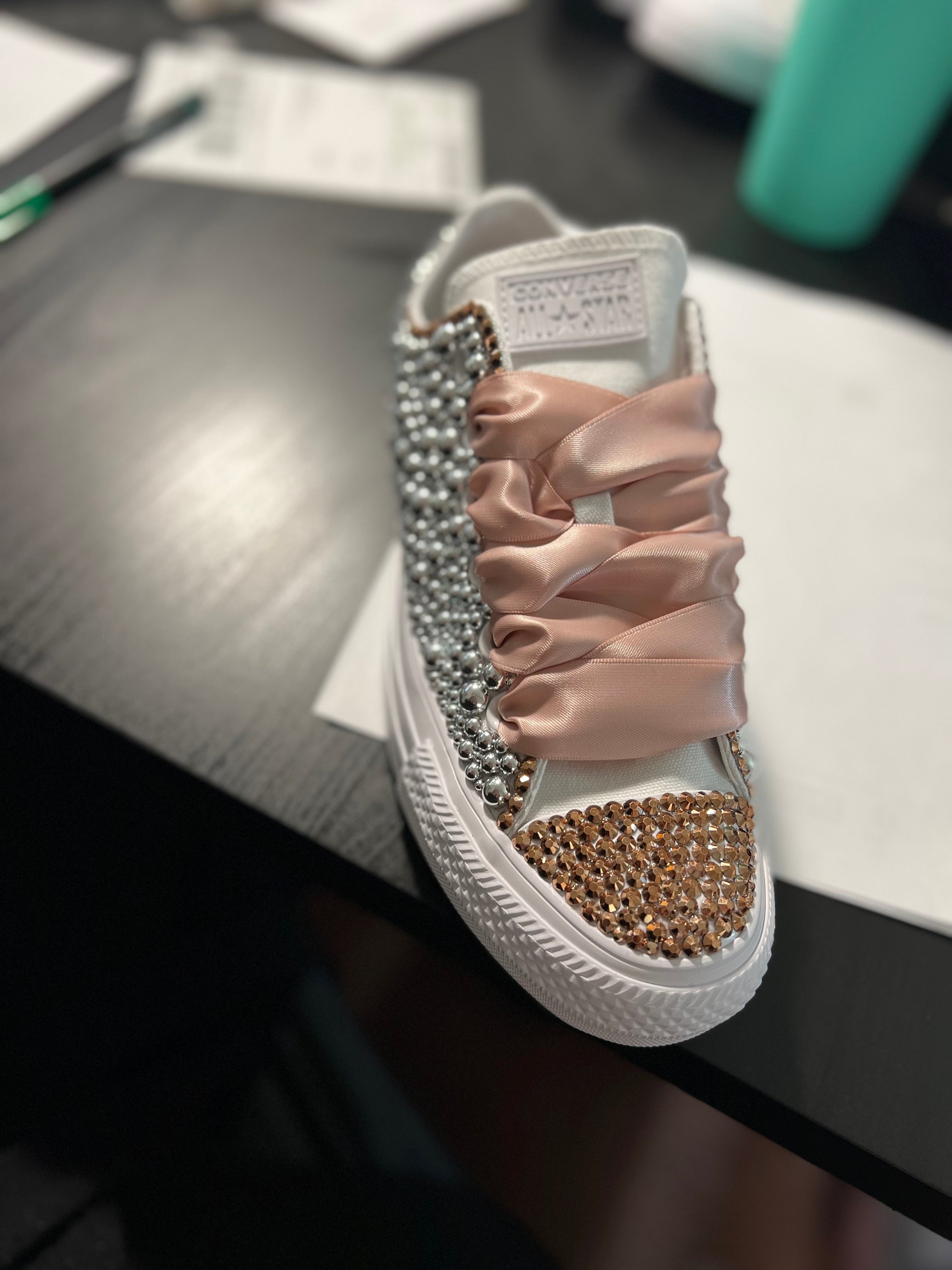 🎉Custom Pearl & Rhinestone Shoes🎉